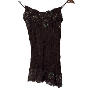 NWT Y2K Lace Trim Asymmetrical Babydoll Cami Fairy Preppy Elena Gilbert Outlooks